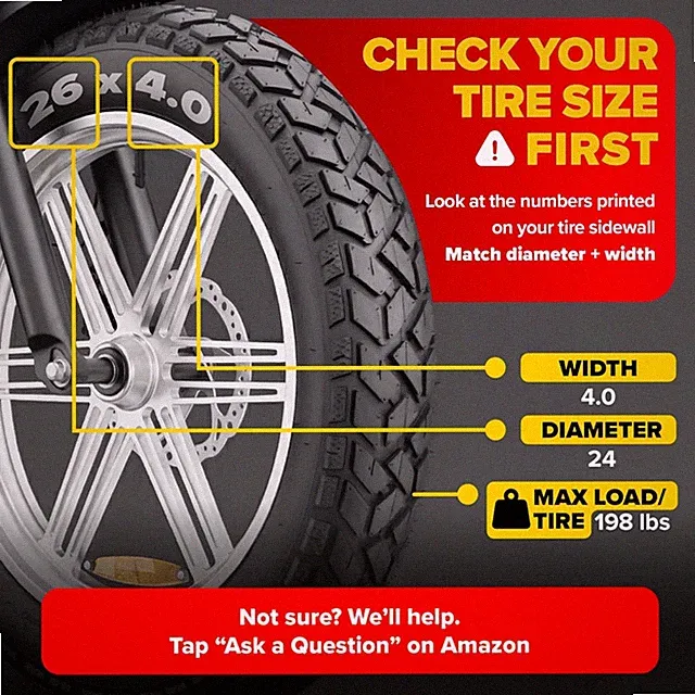 High-Performance 26" Fat Tire - Directional Tread